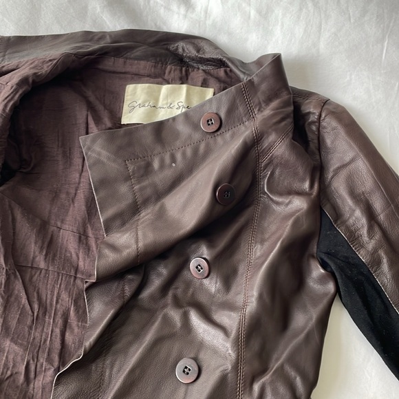 Brown Leather Jacket by Graham & Spencer, Size XS - Picture 2 of 8